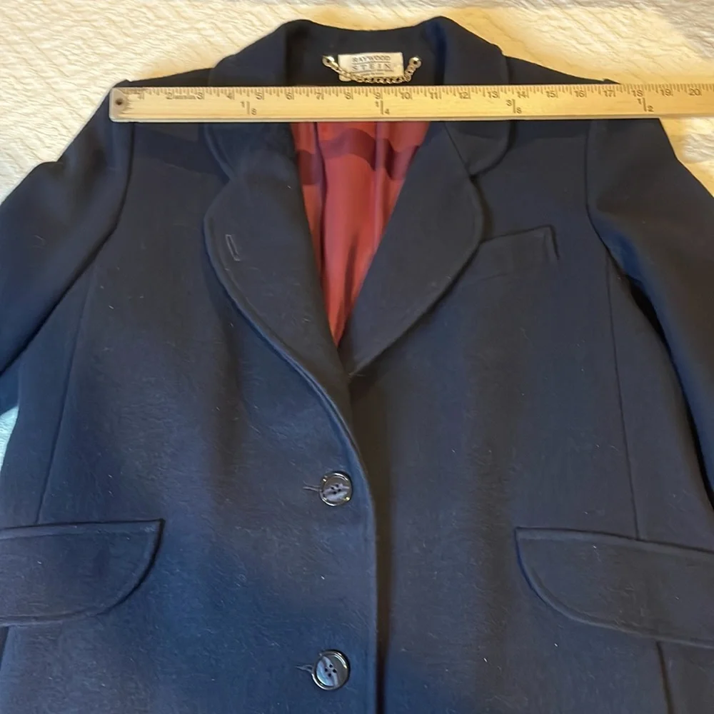 Raywood and Srein Wool Navy Dress Coat Jacket Small Medium Vintage - Picture 12 of 15